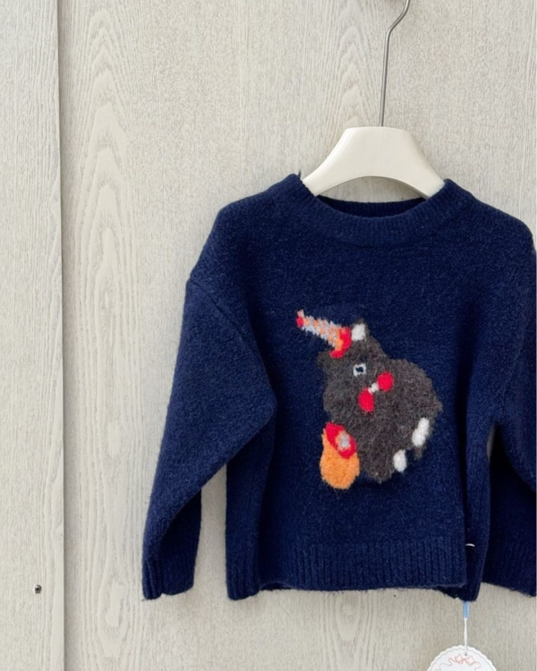 派對小熊針織上衣(含8%羊毛) 