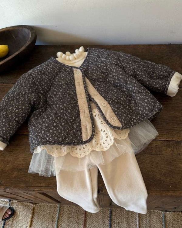 森系氣質碎花輕夾棉外套 