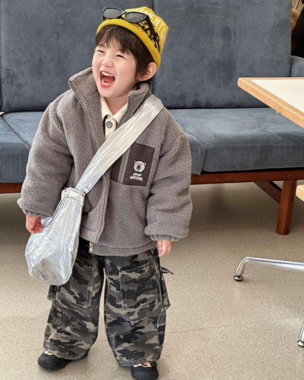 迷彩工裝加絨長褲 