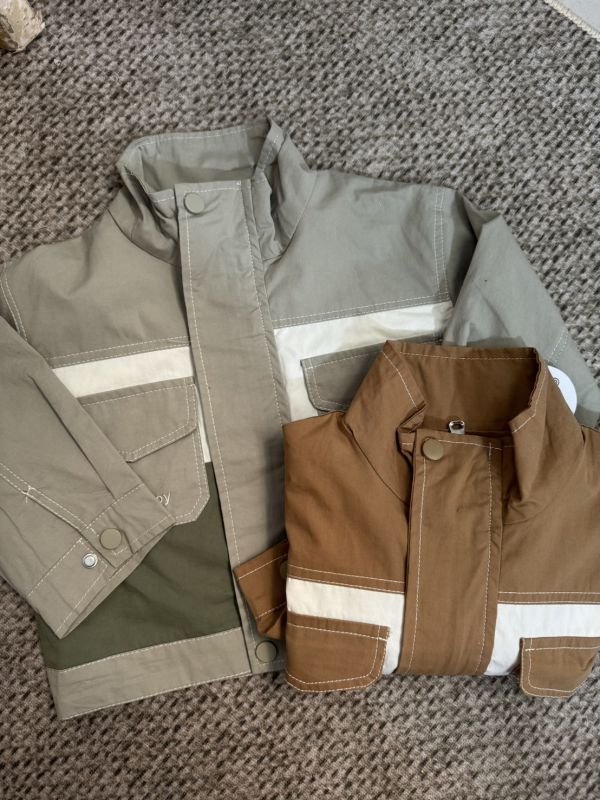 日系潮男撞色縫線山系拉鍊外套 