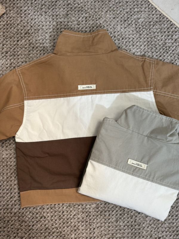 日系潮男撞色縫線山系拉鍊外套 