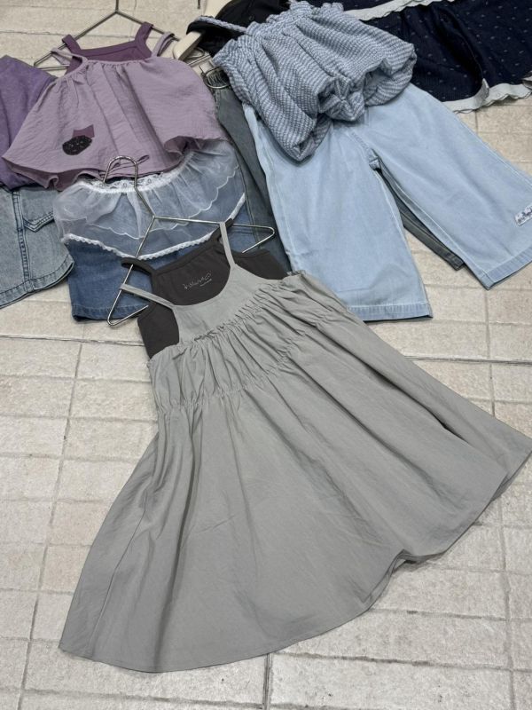 兩件套！內搭背心森系氣質洋裝套裝 