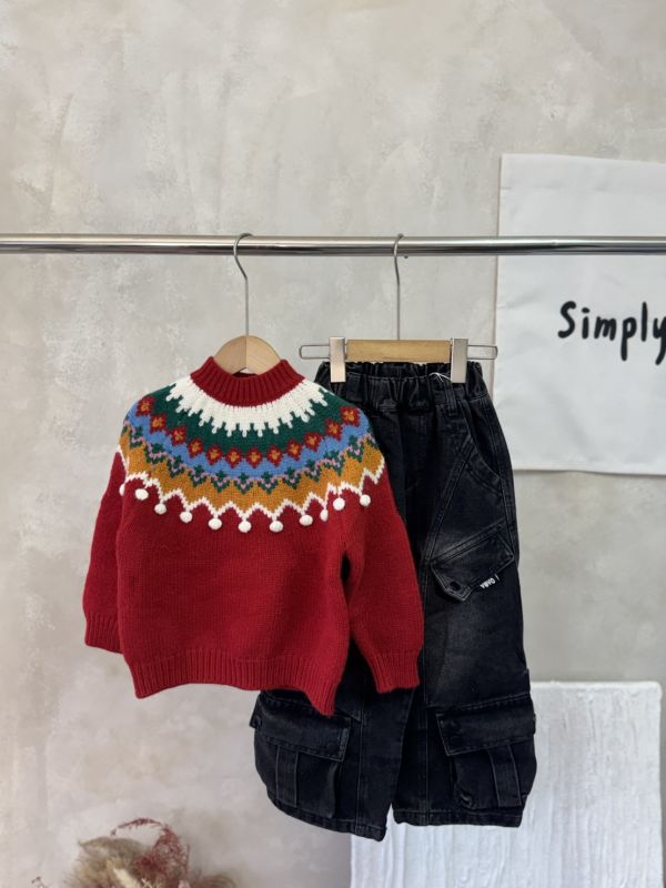 喜氣費爾島針織上衣 