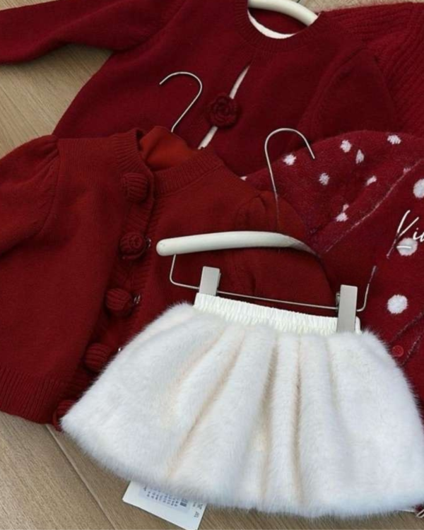 可愛超百搭毛毛白色短裙(手感超軟！) 