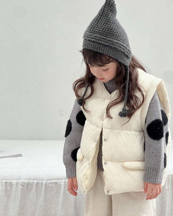 小造型百搭鋪棉壓釦背心 