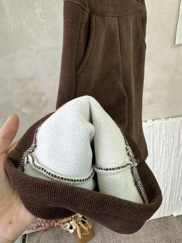 超百搭薄絨喇叭九分長褲 