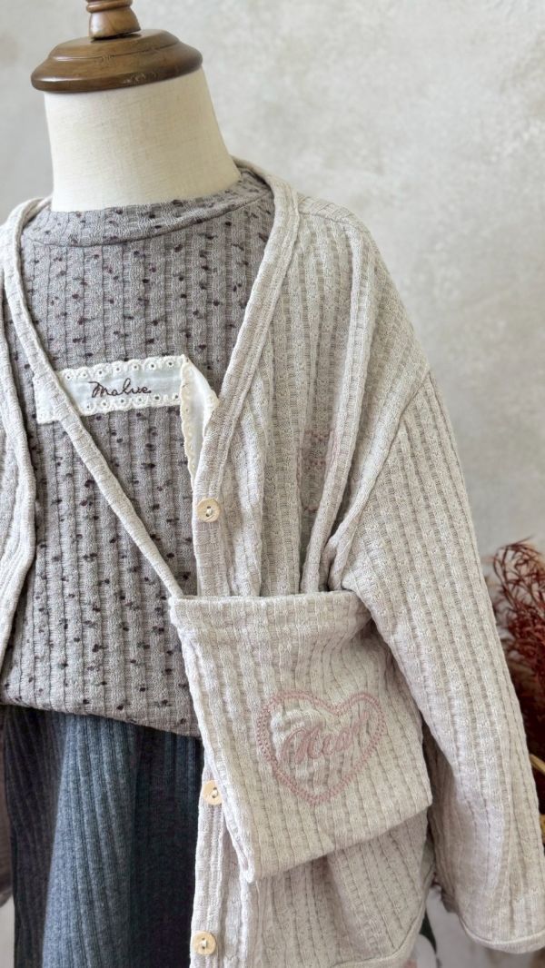 氣質薄針織開釦外套(含同款小包) 