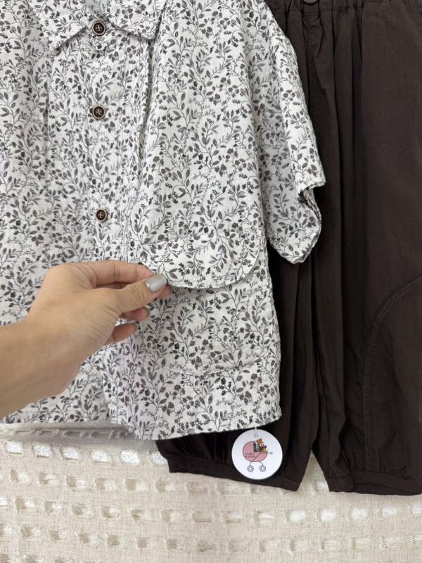 日系渡假碎花襯衫(棉麻很涼！) 