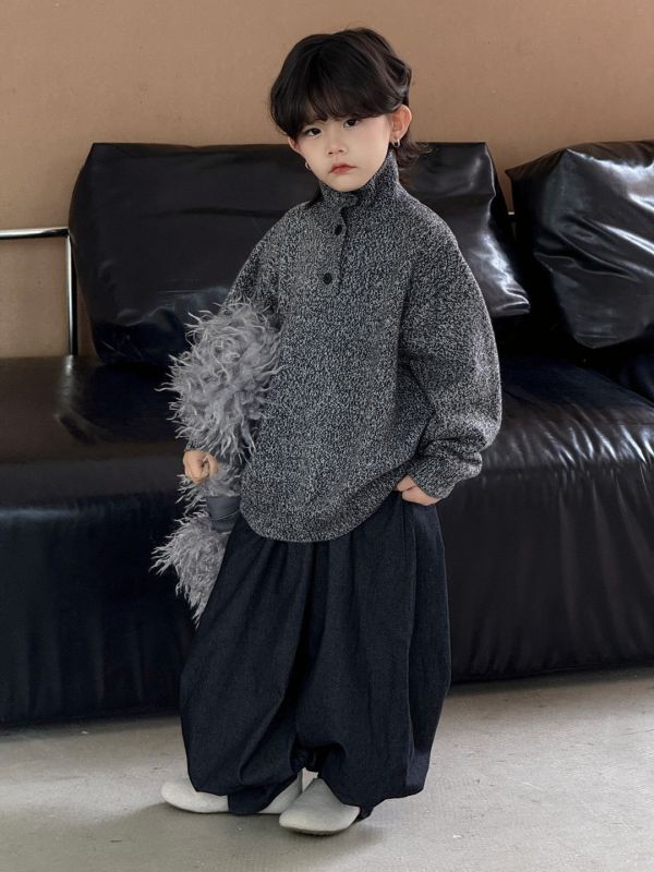 韓系歐巴！雪花薄款針織鈕扣上衣 