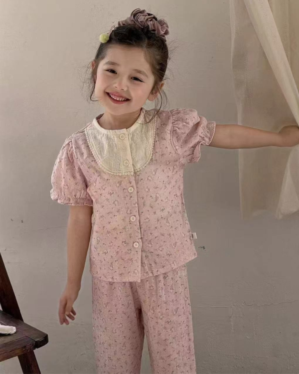 法式田園風棉麻套裝居家服(有夠美) 