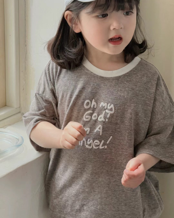 OMG 我是天使！撞色滾邊幽默短T 
