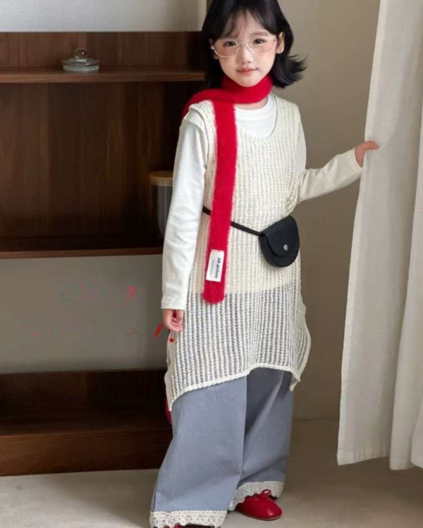 兩件套！薄款簍空罩衫純色上衣套裝 