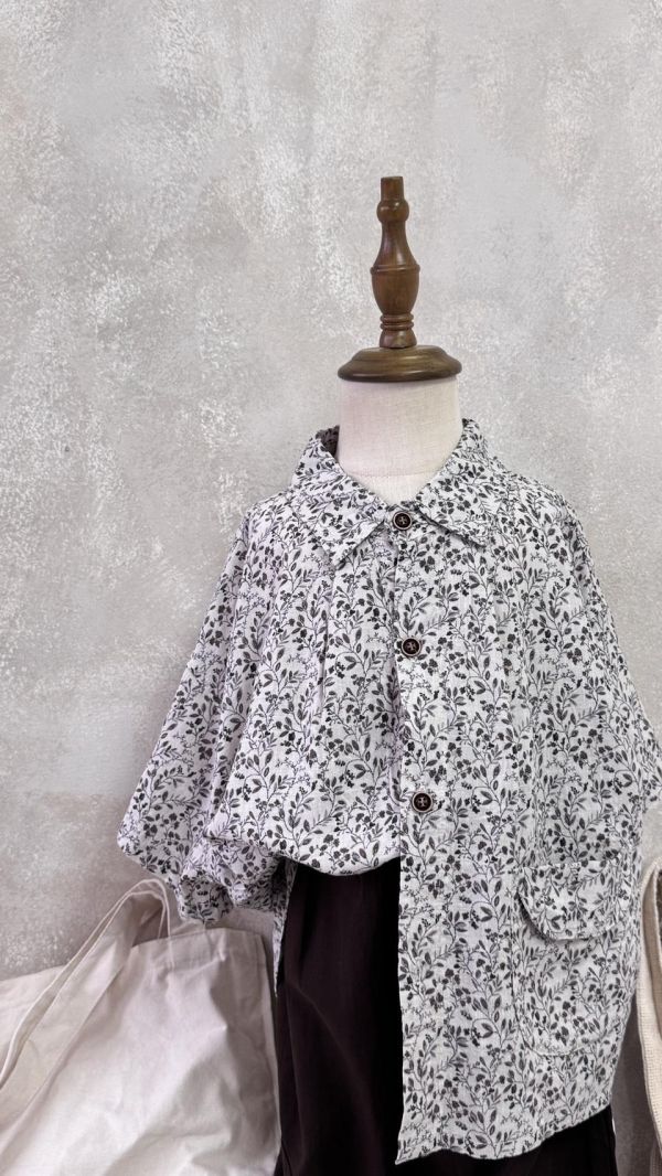 日系渡假碎花襯衫(棉麻很涼！) 