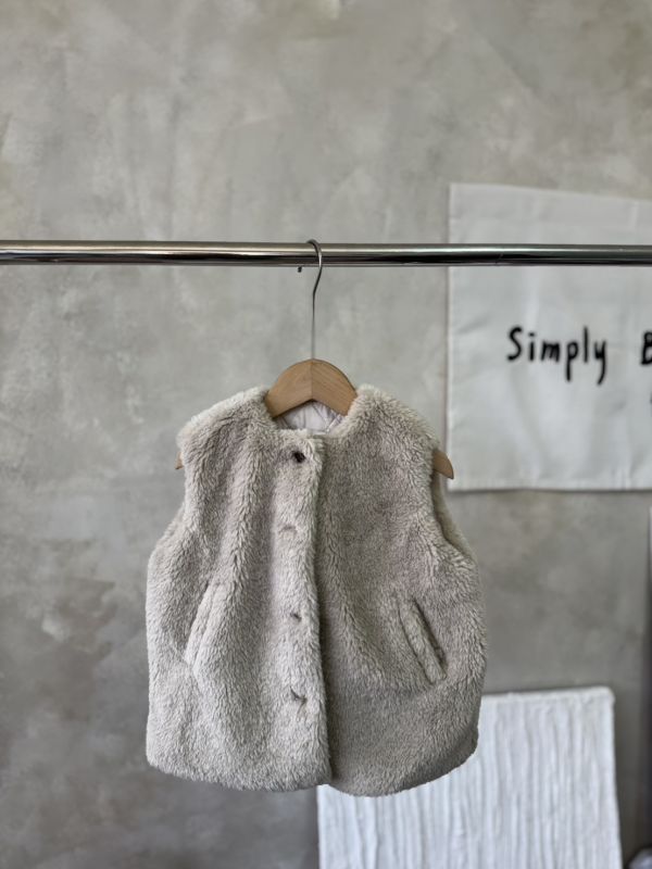 歐尼超軟毛毛中長款背心 