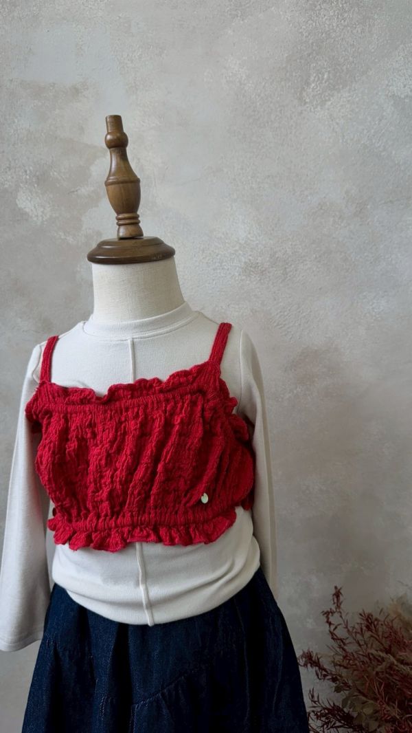 兩件套！肌理感疊搭背心內搭壓線長袖上衣(配色超好看) 