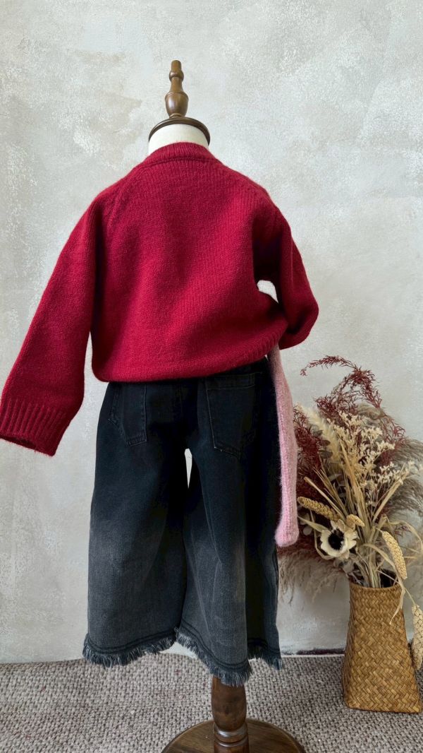 經典麻花紅針織外套 