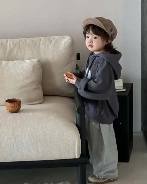小象拼布連帽厚磅T 