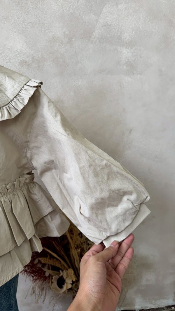 雙層荷葉邊翻領外套 