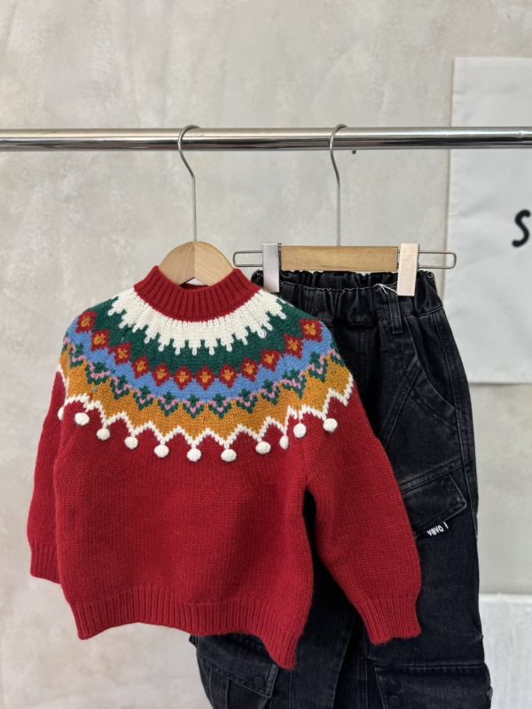 喜氣費爾島針織上衣 