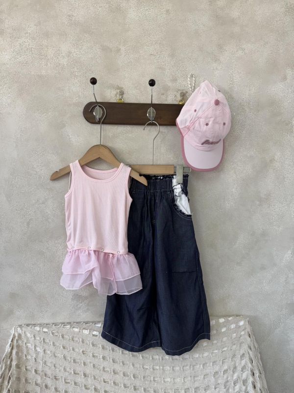 設計感！芭蕾舞拼接荷葉邊背心 (荷葉邊可拆) 