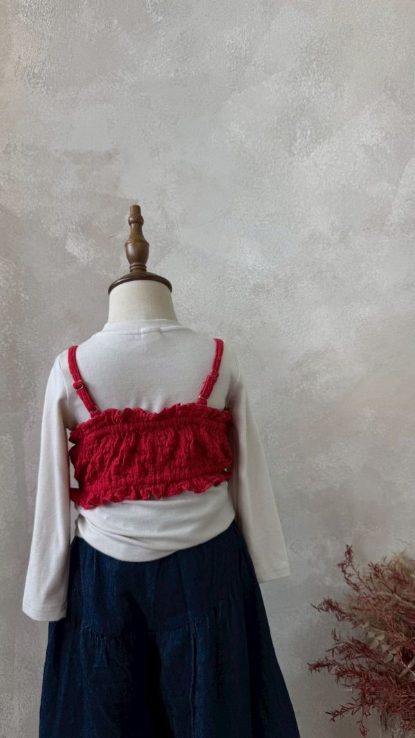 兩件套！肌理感疊搭背心內搭壓線長袖上衣(配色超好看) 