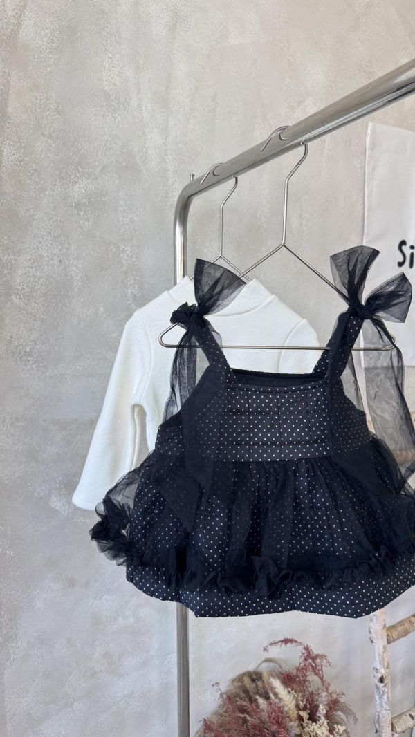 兩件套！點點拼紗背心罩衫刷毛內搭套裝 