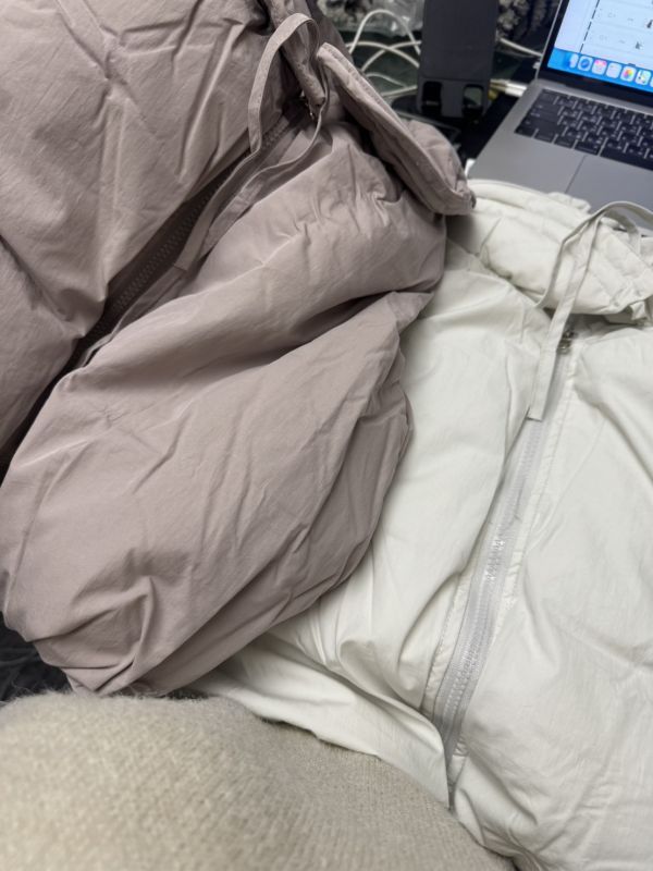 花邊綁帶全鋪棉保暖拉鍊背心 