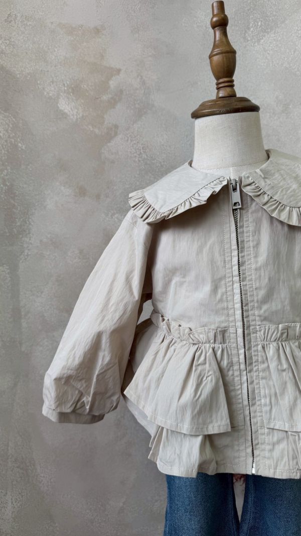 雙層荷葉邊翻領外套 