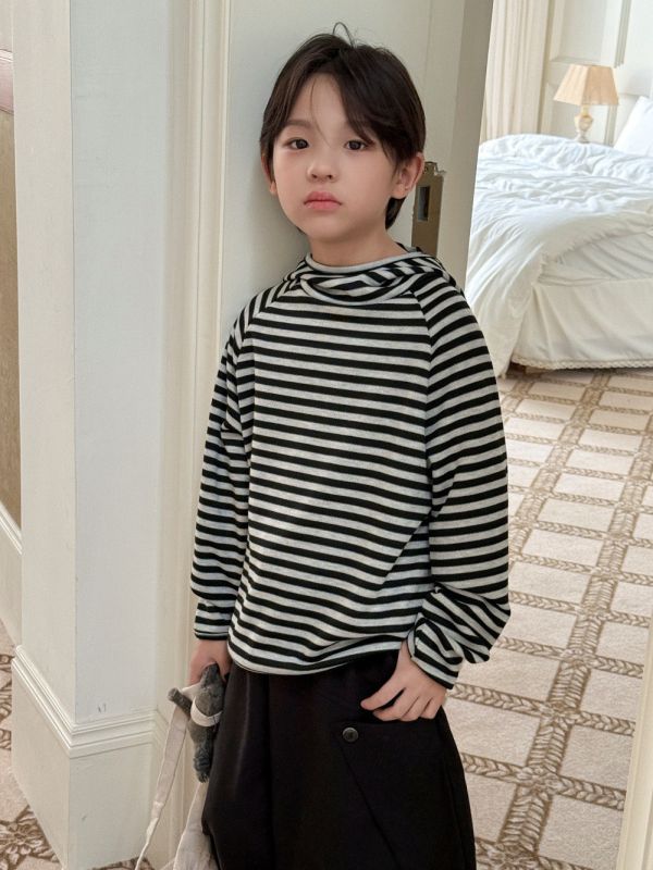 中性休閒百搭連帽條紋T 