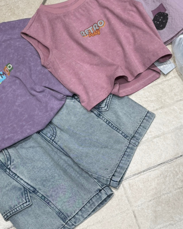 中性造型縫線口袋五分超薄牛仔褲 