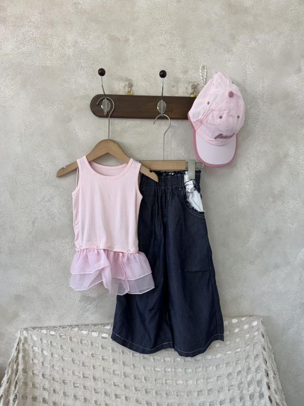 設計感！芭蕾舞拼接荷葉邊背心 (荷葉邊可拆) 