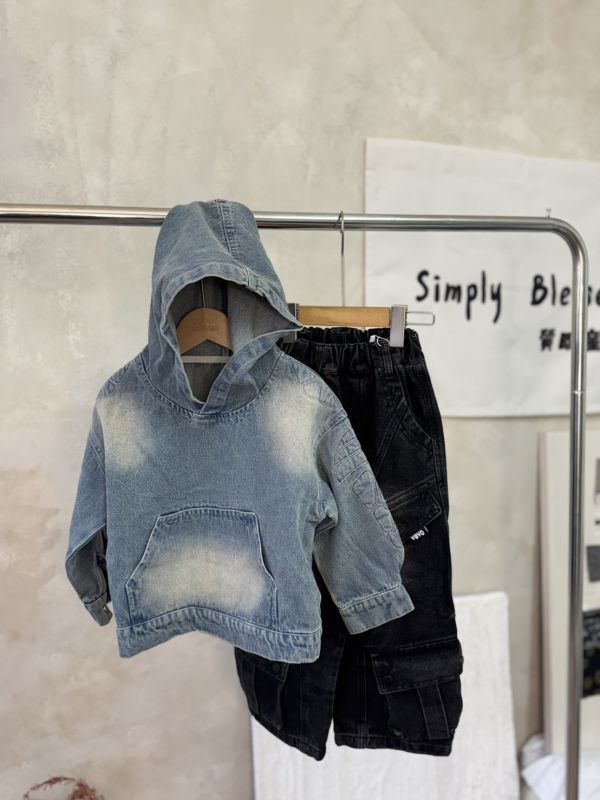 重工設計！潮酷刷白工裝薄款牛仔長褲 