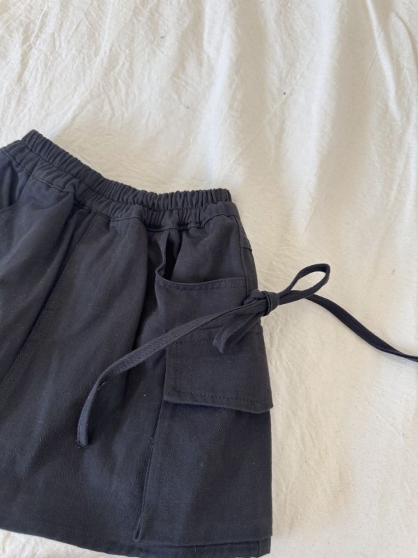 辣妹工裝綁帶挺布褲裙 