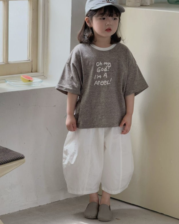 OMG 我是天使！撞色滾邊幽默短T 
