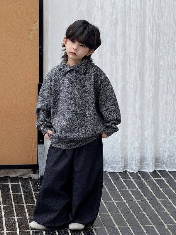 韓系歐巴！雪花薄款針織鈕扣上衣 