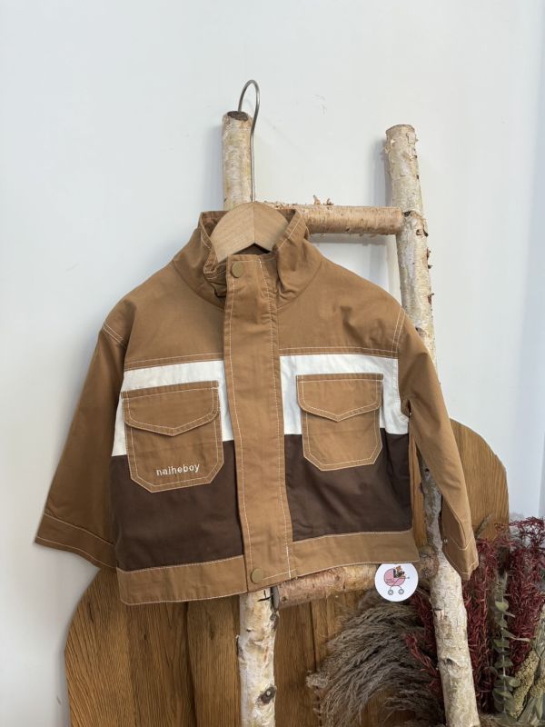 日系潮男撞色縫線山系拉鍊外套 