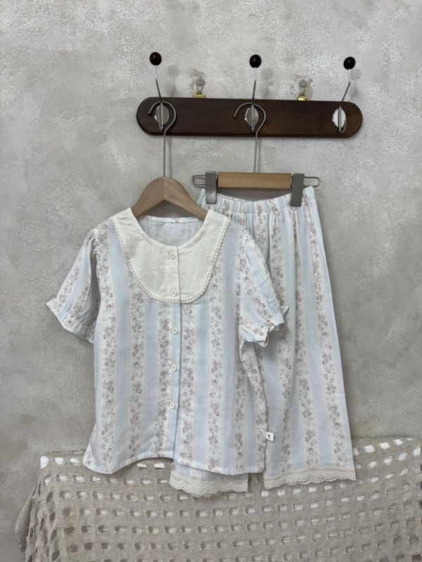 法式田園風棉麻套裝居家服(有夠美) 