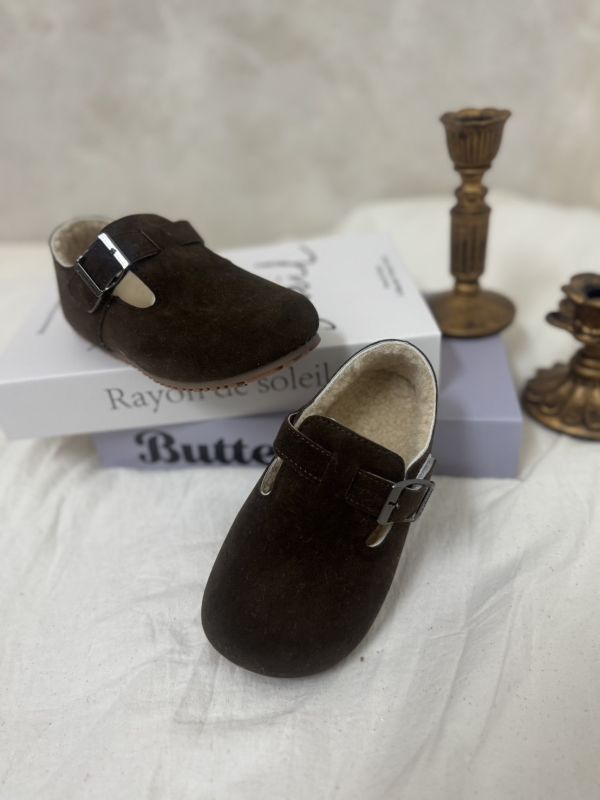 預購-中性款文青毛毛內裡勃肯包鞋 