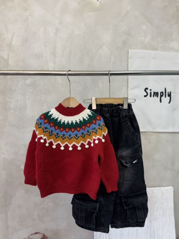 喜氣費爾島針織上衣 