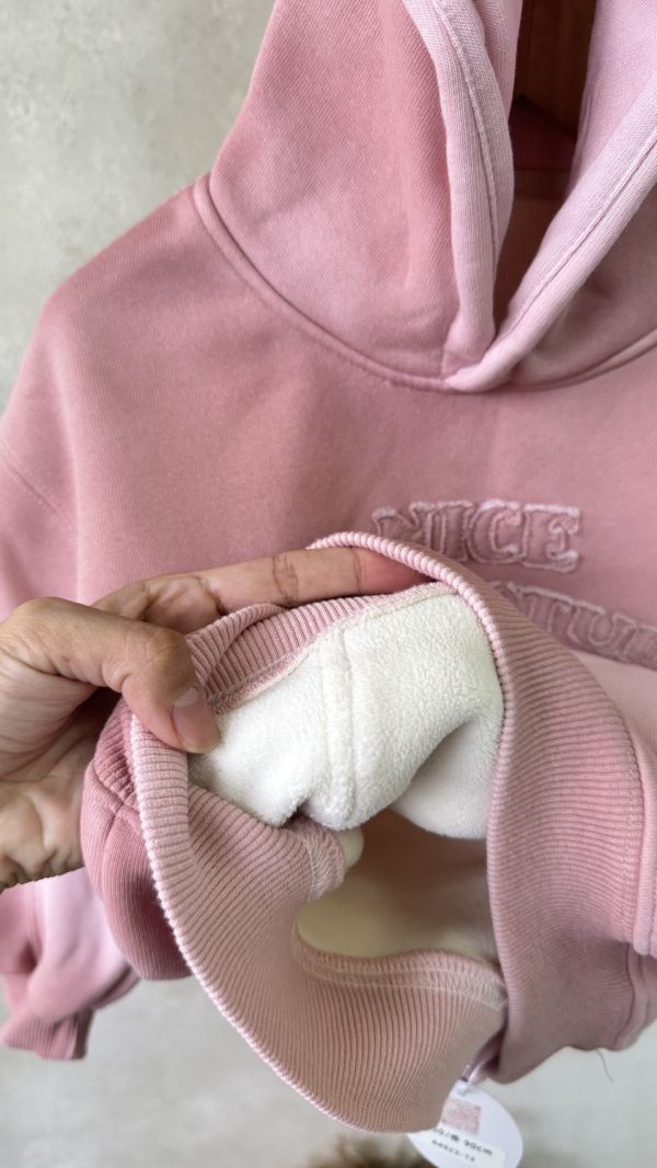 漸層粉刷毛連帽上衣 