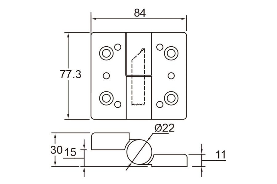 尼龍鉸鍊(黑) 重疊式  (3片式) 