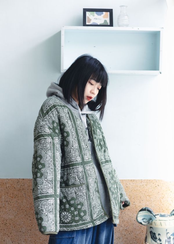 韓國 變形蟲圖騰絎縫外套 