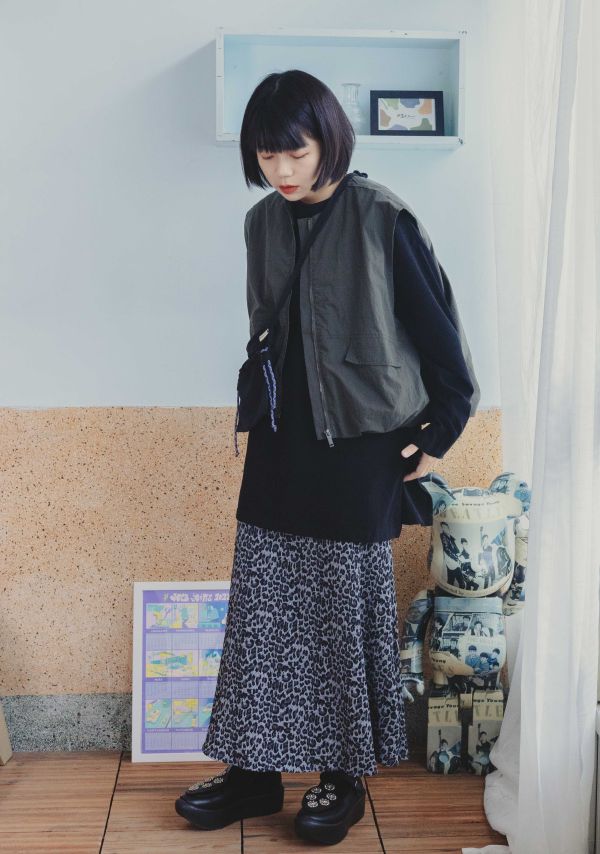 豹紋彈性魚尾裙 