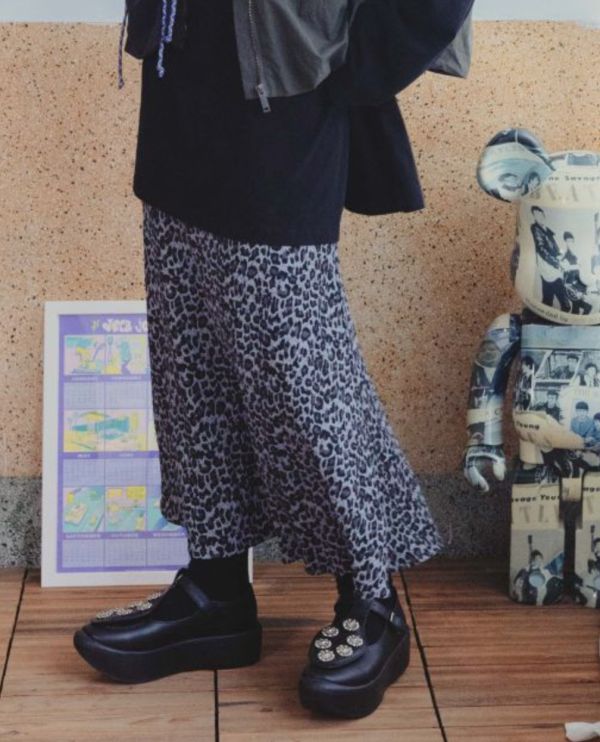 豹紋彈性魚尾裙 