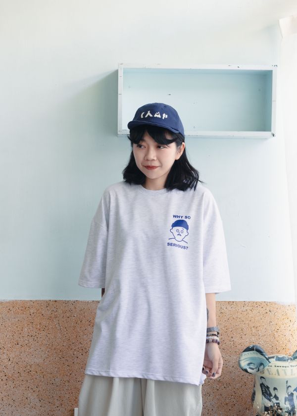 鬍子先生印花短袖上衣 