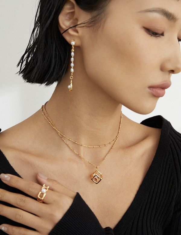 Mirel｜立方珍珠項鍊 