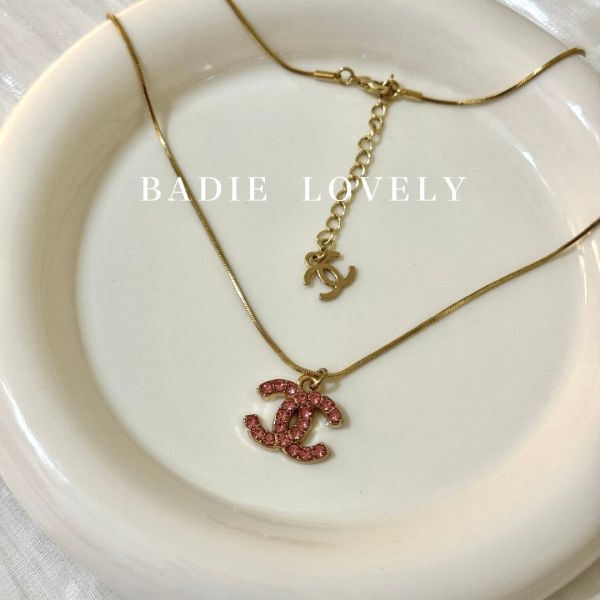 Chanel粉鑽項鍊 