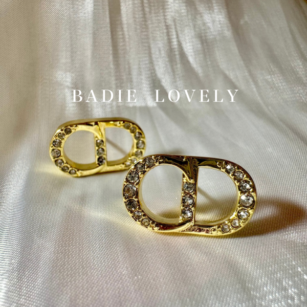 Dior金色閃鑽耳環 Badielovely
