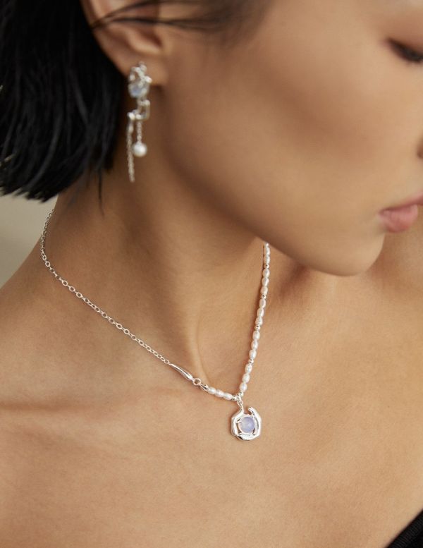 Dawn｜晨光圍抱｜純銀蛋白石項鍊 