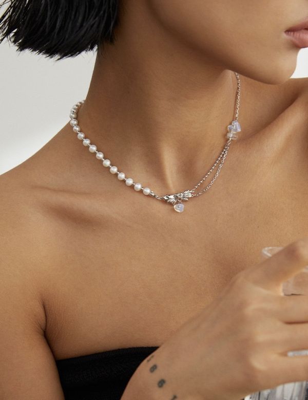 Dawn｜晨光點綴｜純銀蛋白石項鍊 